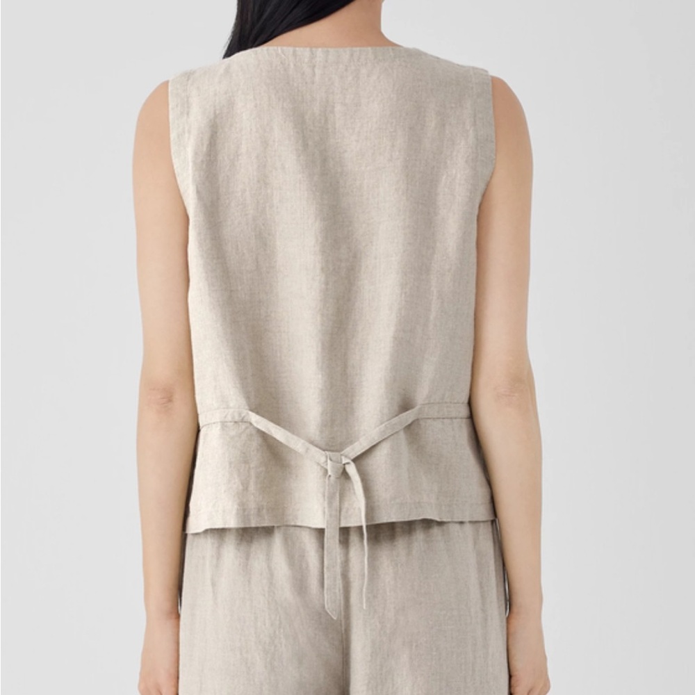 Eileen Fisher Sleeveless Linen Vest